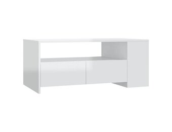 Salontafel Hoogglans Wit 102x55x42 cm - 56% Korting