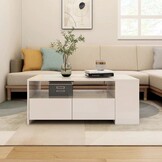Salontafel Hoogglans Wit 102x55x42 cm - 56% Korting