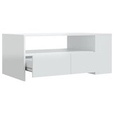 Salontafel Hoogglans Wit 102x55x42 cm - 56% Korting