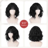 Zwarte Bob Pruik met Pony - Synthetisch & Hittebestendig - 35% Korting