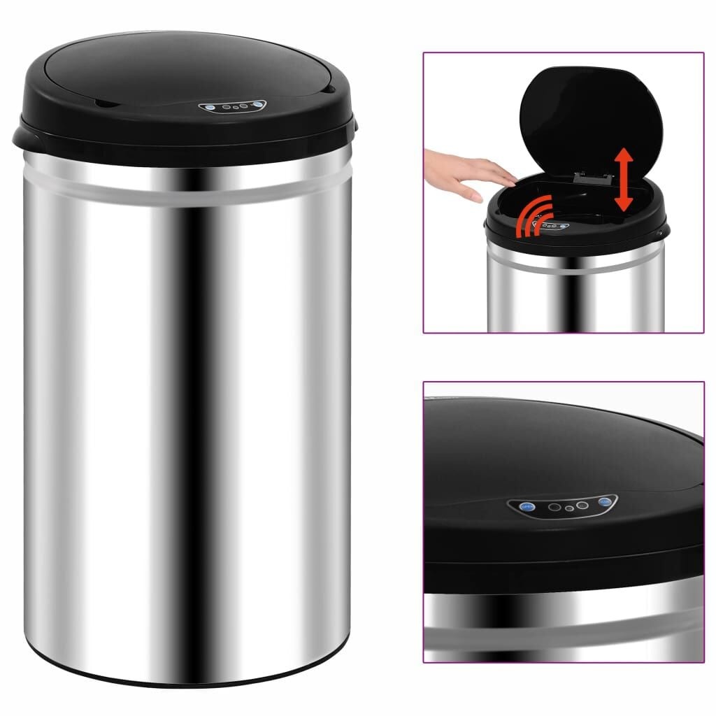 VidaXL Prullenbak Sensor 40L RVS - 64% Korting!