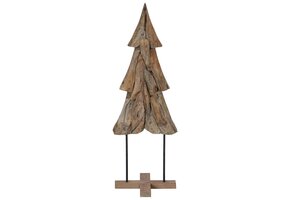 Massief Teakhouten Kerstboom met Standaard - 120 cm - 82% Korting