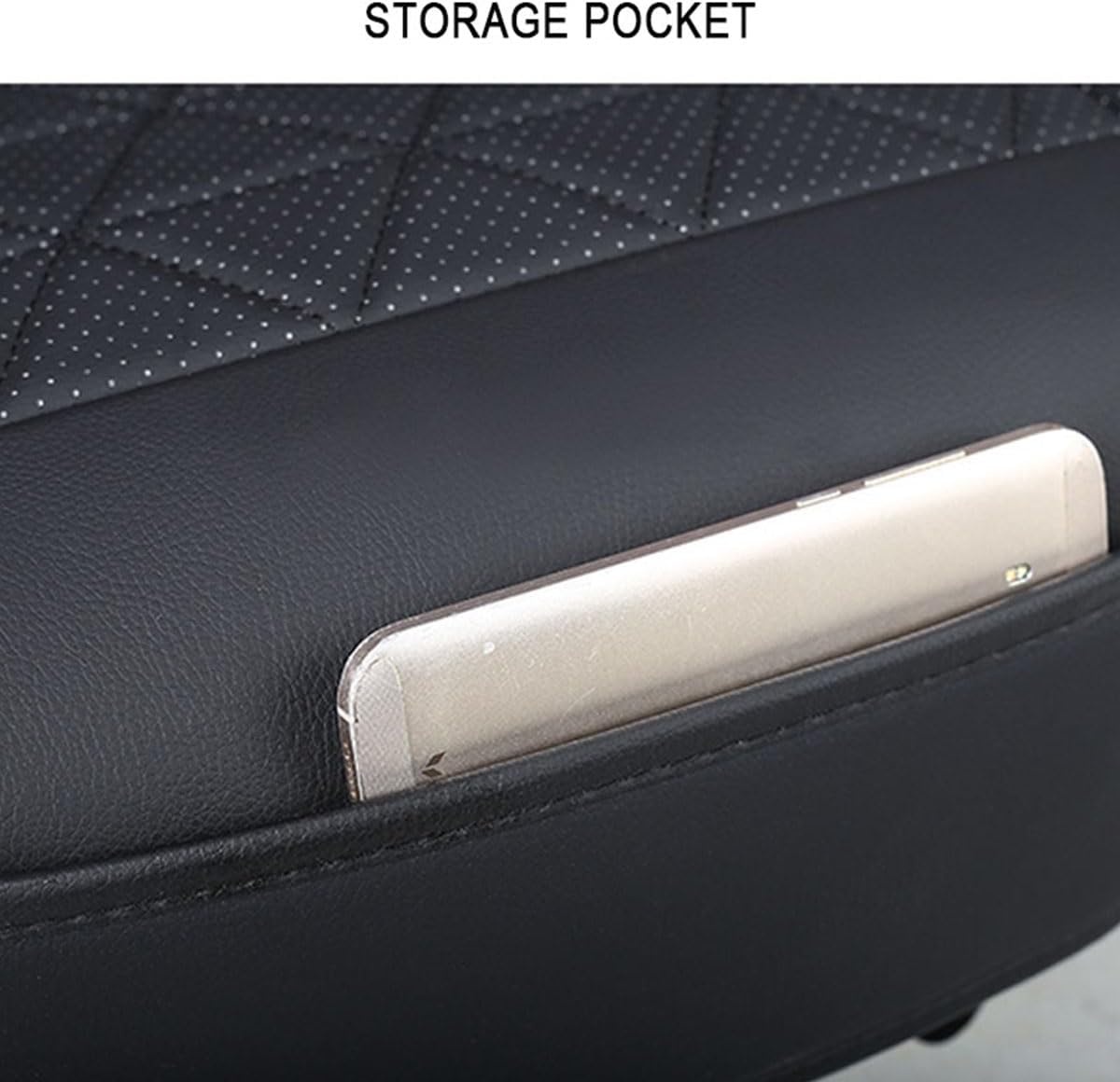 Autostoelhoezen 2 stuks waterdicht PU-leer universeel met opbergvakken antislip voor Renault Captur Kadjar