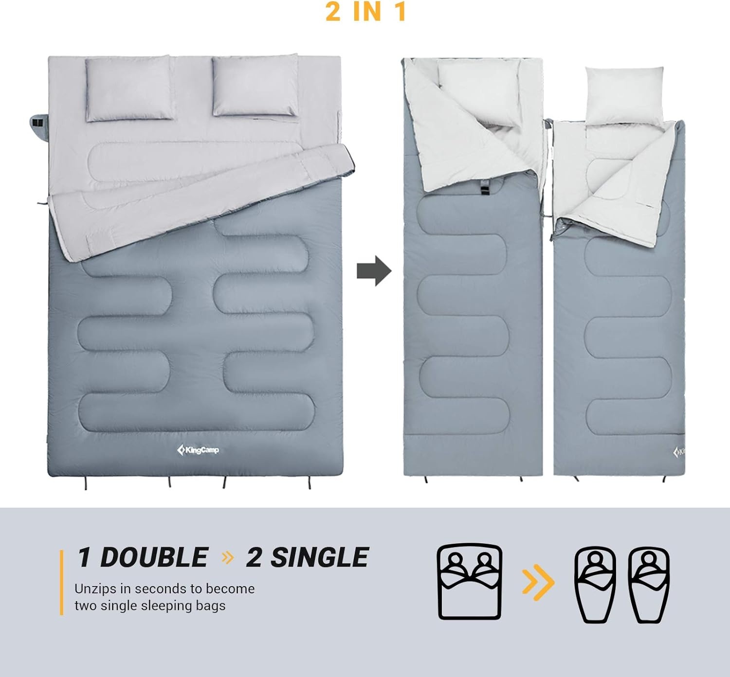 Dubbele Winter Slaapzak (2 Pers.) met Draagtas - 42% Korting!