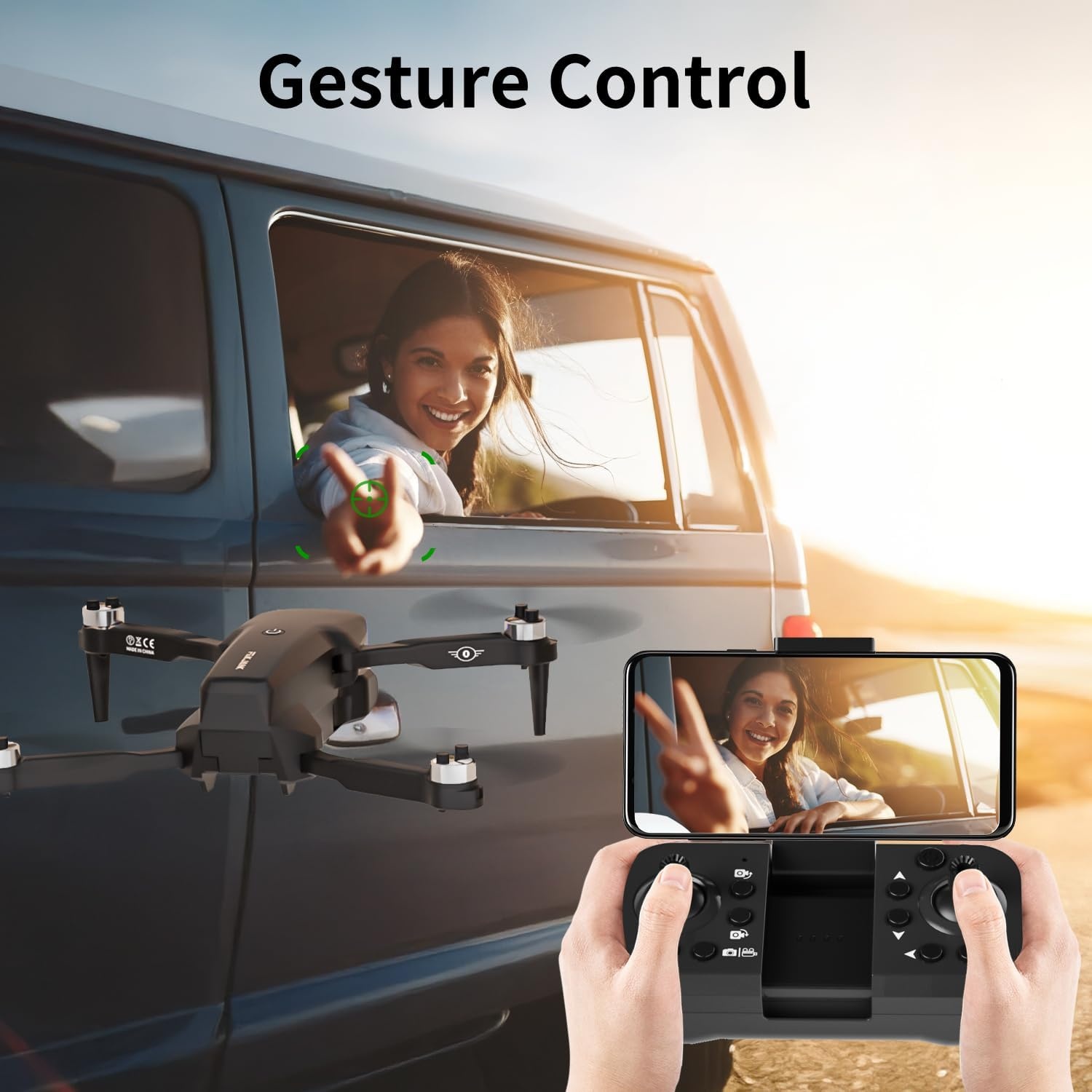 Kinder Drone met 1080P HD Dubbele Camera, Optische Positionering, App Bediening en 90° Verstelbare Lens voor Beginners