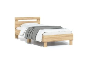 vidaXL Bedframe met LED, Sonoma Eiken, 75x190 cm - 46% Korting