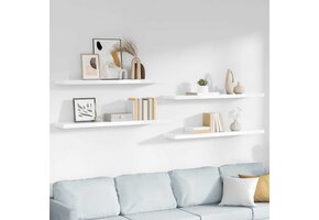 4x Zwevende Wandschappen Wit - 62% Korting