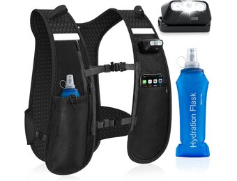 Reflecterend Hardloopvest met 500ml Fles & LED - 35% Korting!