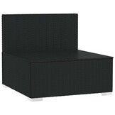 Middenbank met Kussens Poly Rattan Zwart - 60% Korting
