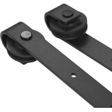 Zwart Schuifdeurbeslag J-vormig 152cm - 40% Korting!