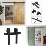 Zwart Schuifdeurbeslag J-vormig 152cm - 40% Korting!