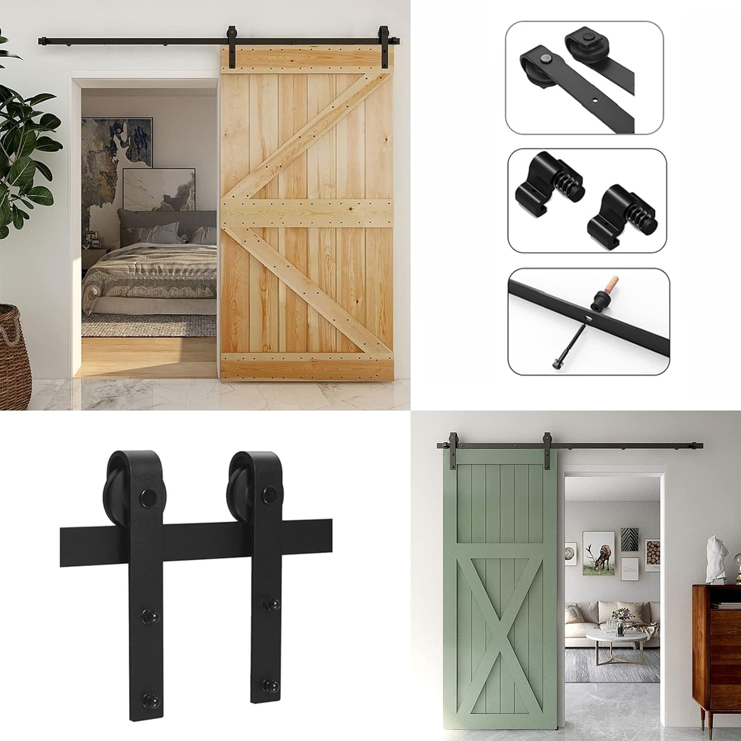 Zwart Schuifdeurbeslag J-vormig 152cm - 40% Korting!