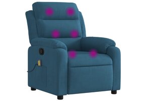 vidaXL Massagestoel Fluweel Blauw - 47% Korting