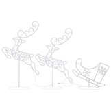 vidaXL Kerstdecoratie Rendieren met Slee - 260cm, Koudwit Licht, Acryl - 60% Korting