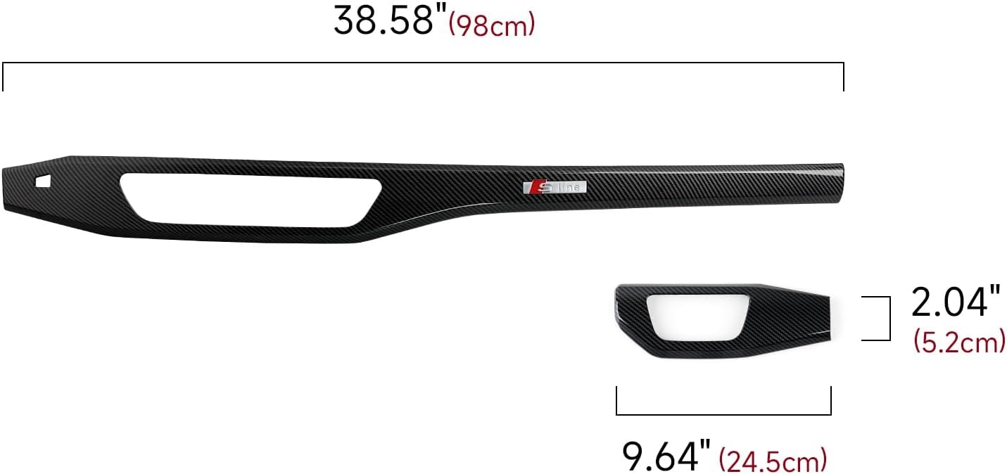 3-delige Dashboard Bekleding Set ABS Carbon Look voor A4 (2017-2024), A5 (2017-2023), S4 S5 (2018-2024)