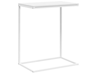 Bewerkt Houten Bijzettafel Wit - 55% Korting