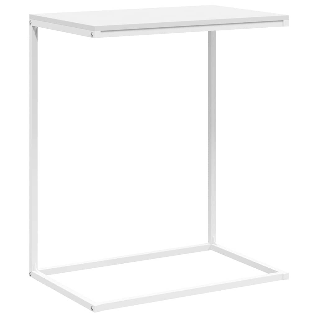 Bewerkt Houten Bijzettafel Wit - 55% Korting