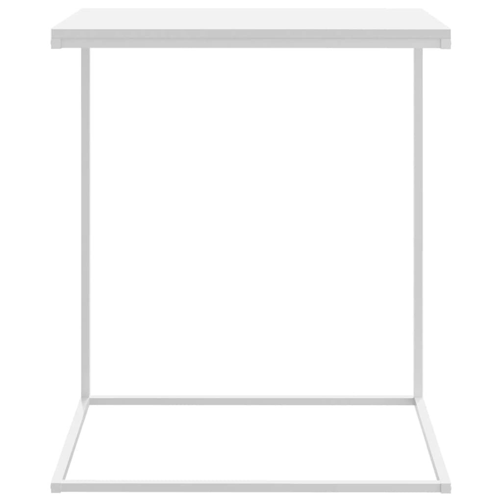 Bewerkt Houten Bijzettafel Wit - 55% Korting