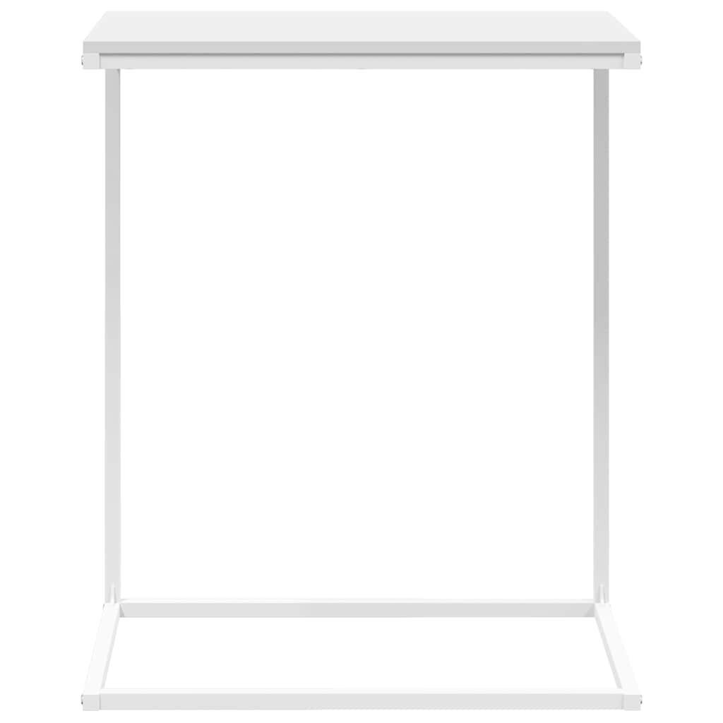 Bewerkt Houten Bijzettafel Wit - 55% Korting