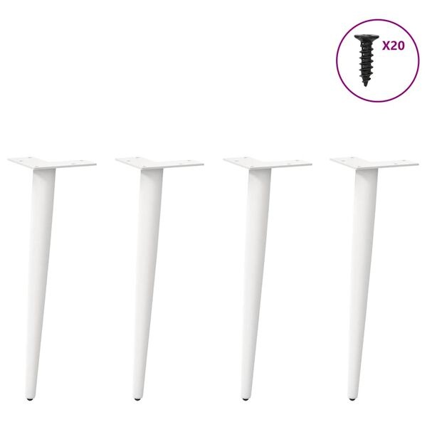 VidaXL Salontafelpoten Staal Wit (4 st.) - 42-43 cm - 54% Korting!