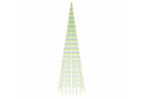 VidaXL Vlaggenmast Kerstboom 1134 LED's Meerkleurig 800 cm - 71% Korting!