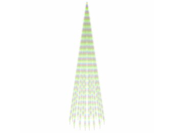 VidaXL Vlaggenmast Kerstboom 800cm 1134 LED's Meerkleurig - 59% Korting!