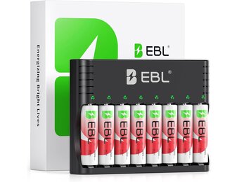 8x Oplaadbare AA Lithium Batterijen 1.5V + Lader - 35% Korting!