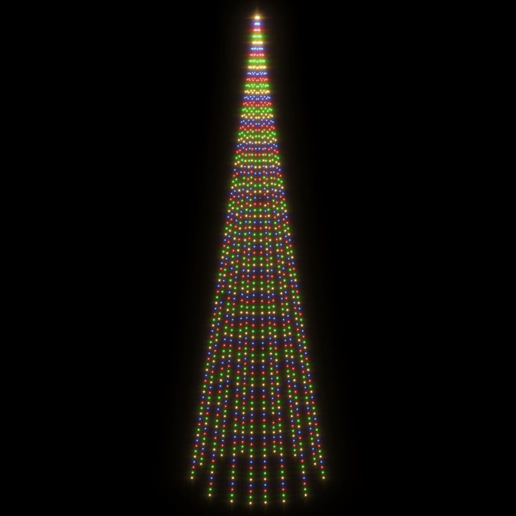 VidaXL Vlaggenmast Kerstboom 800cm 1134 LED's Meerkleurig - 59% Korting!