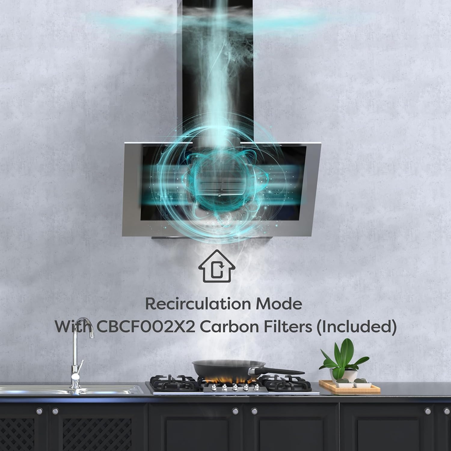 CIARRA Actieve Koolfilter Afzuigkap (2 Stuks) - 45% Korting!