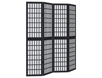 VidaXL Kamerscherm 4 Panelen Paulowniahout Zwart - 41% Korting!
