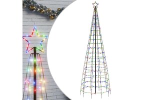 vidaXL LED Kerstboom met Spikes - Kleurrijk, 300 cm - 70% Korting