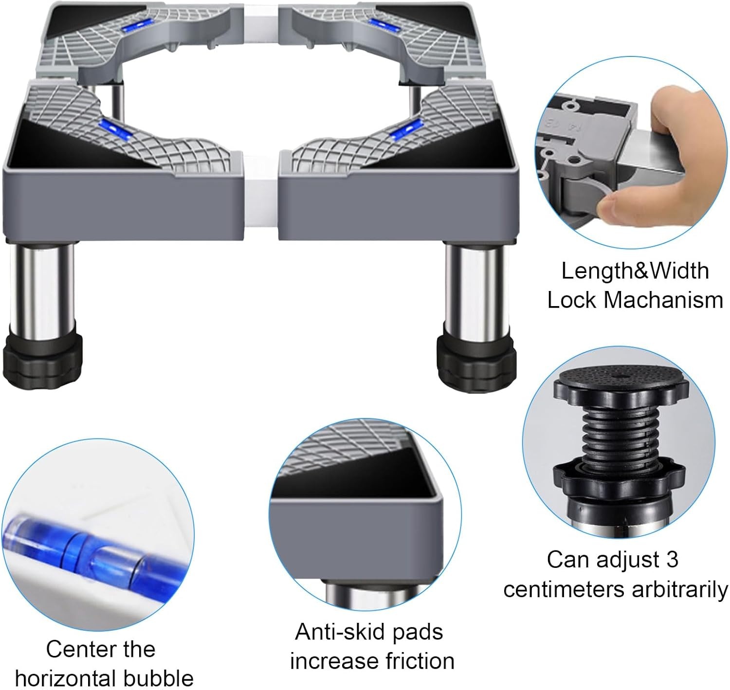 Verstelbaar Was- & Drogeronderstel RVS/ABS - 33% Korting!