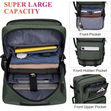 Reisrugzak voor mannen, handbagage goedgekeurd, geschikt voor 17 inch laptop, multifunctionele duffel tas van nylon en leer