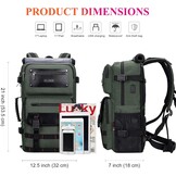 Reisrugzak voor mannen, handbagage goedgekeurd, geschikt voor 17 inch laptop, multifunctionele duffel tas van nylon en leer