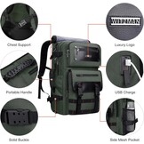 Reisrugzak voor mannen, handbagage goedgekeurd, geschikt voor 17 inch laptop, multifunctionele duffel tas van nylon en leer