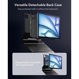 Toetsenbordhoes voor iPad Air 11" (M2 2024), Pro 11, Air 6/5/4 met magnetische standaard, verlichte toetsen, multi-touch trackpad, antraciet