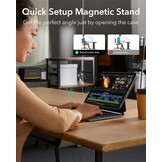 Toetsenbordhoes voor iPad Air 11" (M2 2024), Pro 11, Air 6/5/4 met magnetische standaard, verlichte toetsen, multi-touch trackpad, antraciet