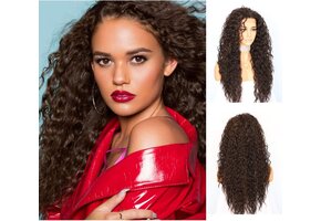 Pruik Krullend Kant - Highlight Bruin - 46% Korting!