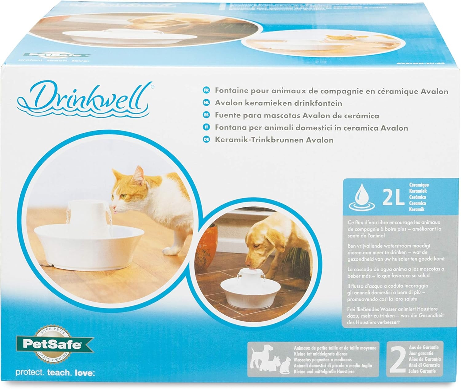 Keramische Drinkfontein Hond/Kat 2L Wit - 36% Korting!