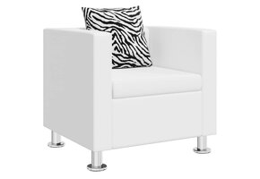 VidaXL Fauteuil Kunstleer Wit - 70% Korting