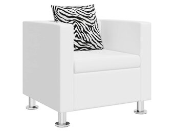 VidaXL Fauteuil Kunstleer Wit - 59% Korting