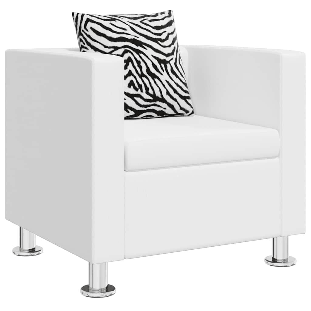 VidaXL Fauteuil Kunstleer Wit - 59% Korting