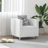 VidaXL Fauteuil Kunstleer Wit - 59% Korting