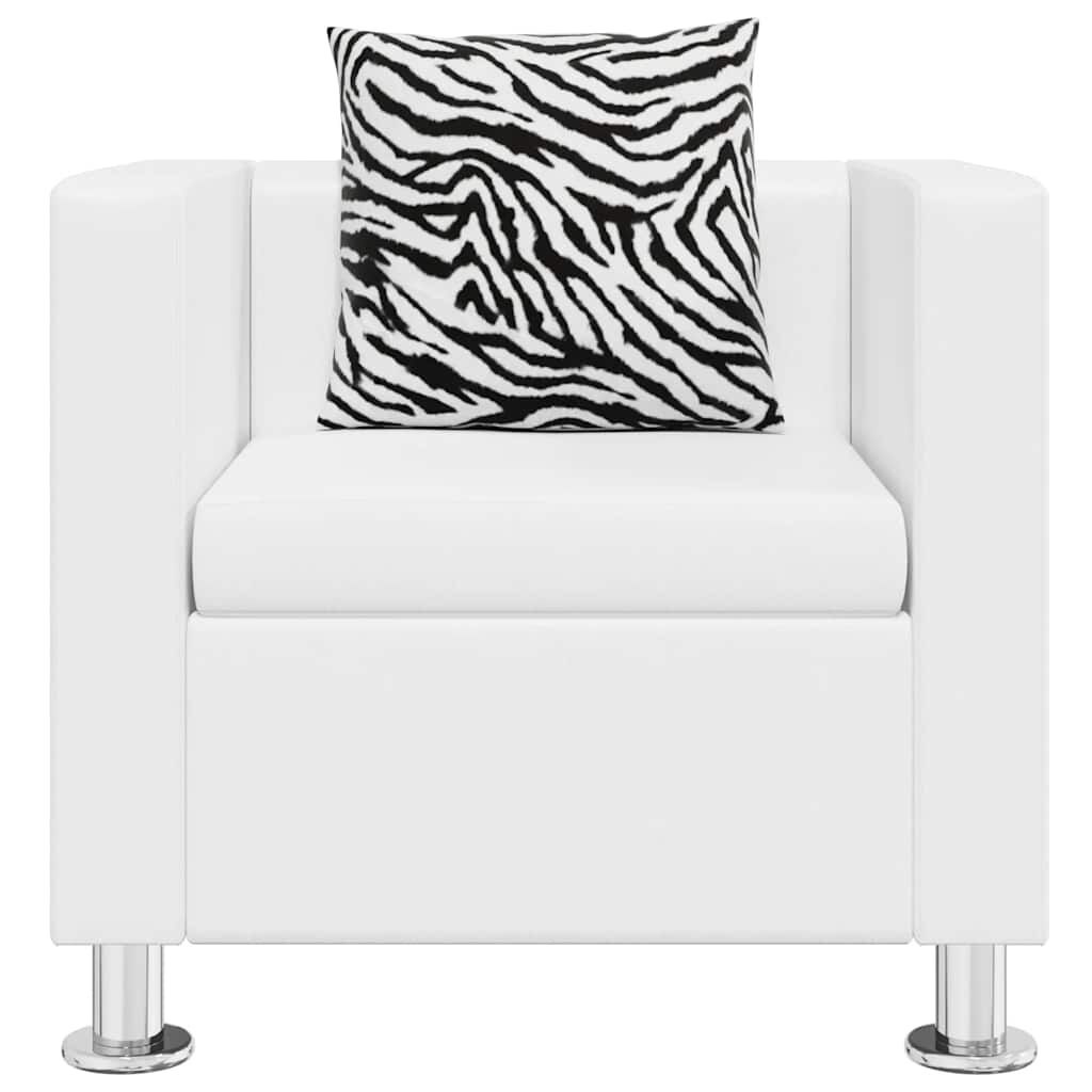 VidaXL Fauteuil Kunstleer Wit - 59% Korting