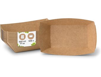 Kartonnen Frietschalen Bruin 500 ml (500 Stuks) - 36% Korting!