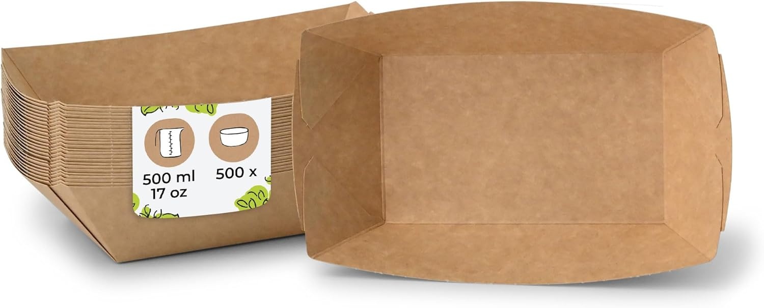Kartonnen Frietschalen Bruin 500 ml (500 Stuks) - 36% Korting!