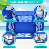 Grote Strandtas Dames met Koelvak - Blauw Bladpatroon (34% Korting!)