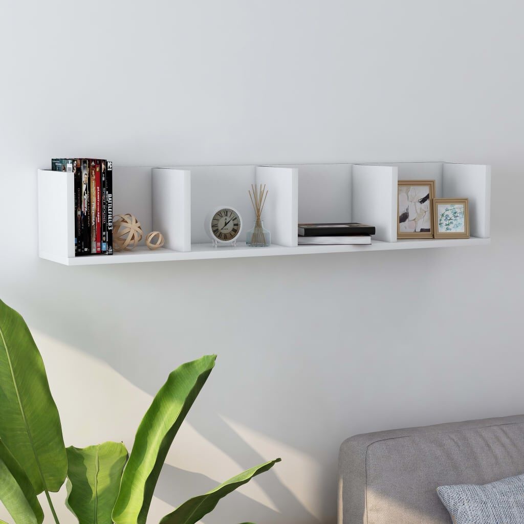 VidaXL CD-wandschap Wit: 100x18x18cm - 55% Korting