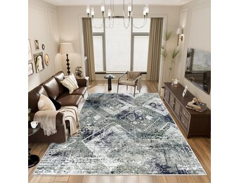 Abstract Vloerkleed Blauwgroen 200x300cm - 37% Korting