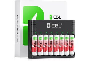 8x Oplaadbare AA Batterijen Lithium 1.5V + Lader - 41% Korting!